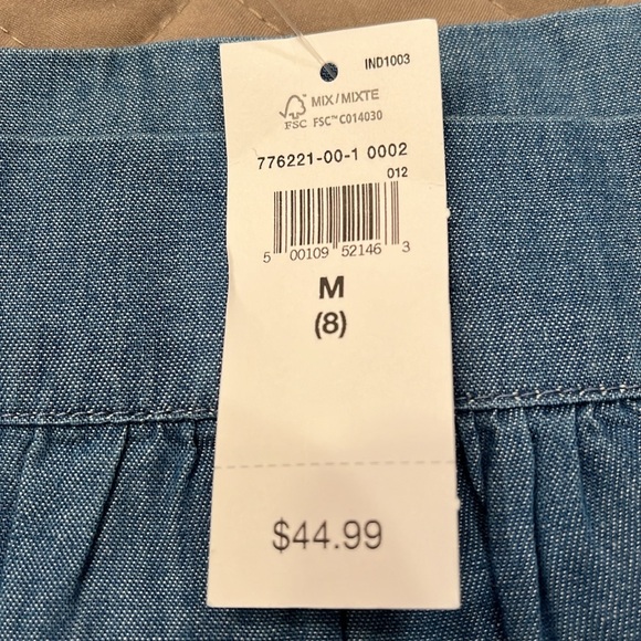 GAP Kids Tiered Chambray Square neck Dress / NWT / S or M - Picture 11 of 16